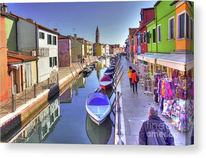 Italy Canvas Print featuring the photograph Burano Canal - Italy by Paolo Signorini