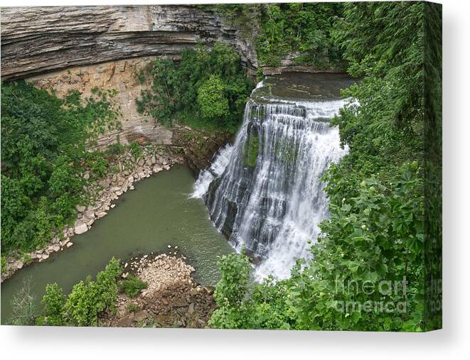 Burgess Falls State Park Canvas Print featuring the photograph Burgess Falls 2 by Phil Perkins