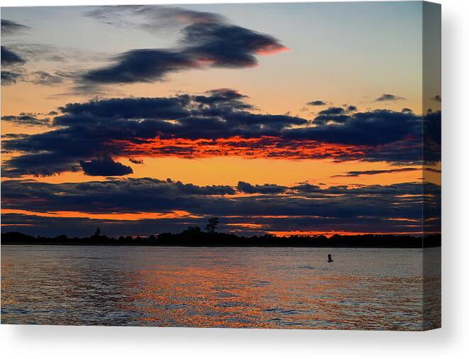 Sunset Canvas Print featuring the photograph Burning Sunset by Steven Nelson