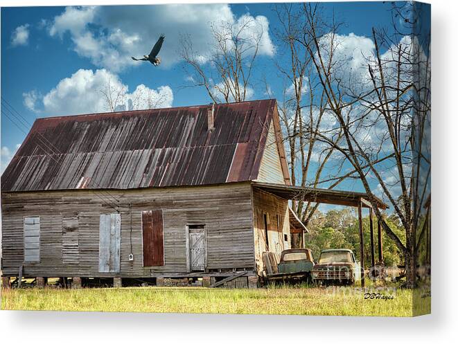 Barns Canvas Print featuring the photograph Bygone by DB Hayes