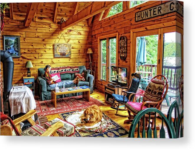 Cabin Canvas Print featuring the photograph Cabin at the Lake by Russ Considine