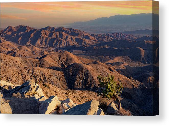 Sunset Canvas Print featuring the photograph California Mountain Sunset by Anna Marten Miro