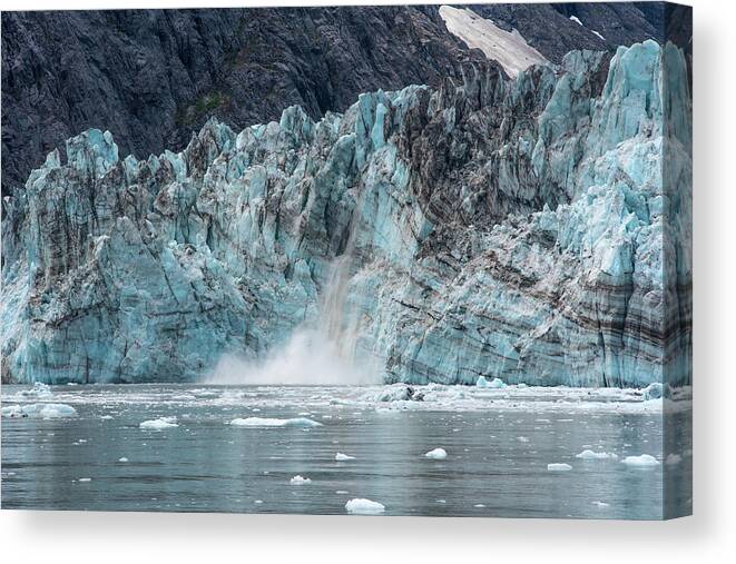 Glacier Canvas Print featuring the photograph Calving by David Kirby