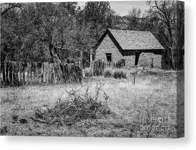 Abandoned Canvas Print featuring the photograph Camp Rucker Bakery 5 BW by Al Andersen