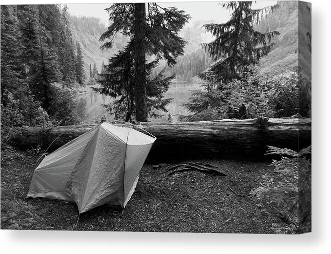 Tent Canvas Print featuring the photograph Camping in the Alpine Wilderness by Chris Pappathopoulos