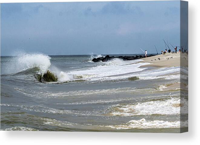 Beach Canvas Print featuring the photograph Cape May Beach - Surf by Louis Dallara