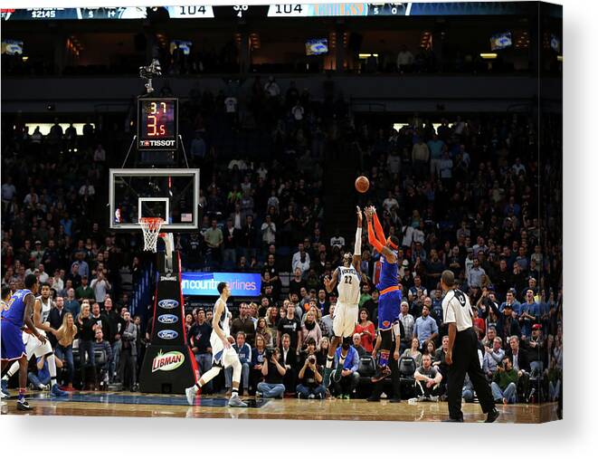 Carmelo Anthony Canvas Print featuring the photograph Carmelo Anthony by Jordan Johnson