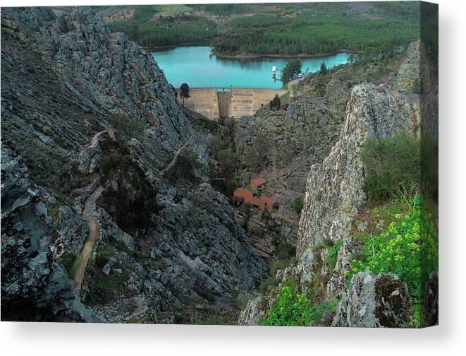 Portugal Canvas Print featuring the photograph Castle of Penha Garcia view by Angelo DeVal