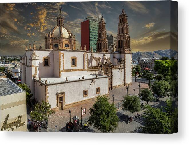 Landscape Canvas Print featuring the photograph Cathedral of Chihuahua by Micah Offman