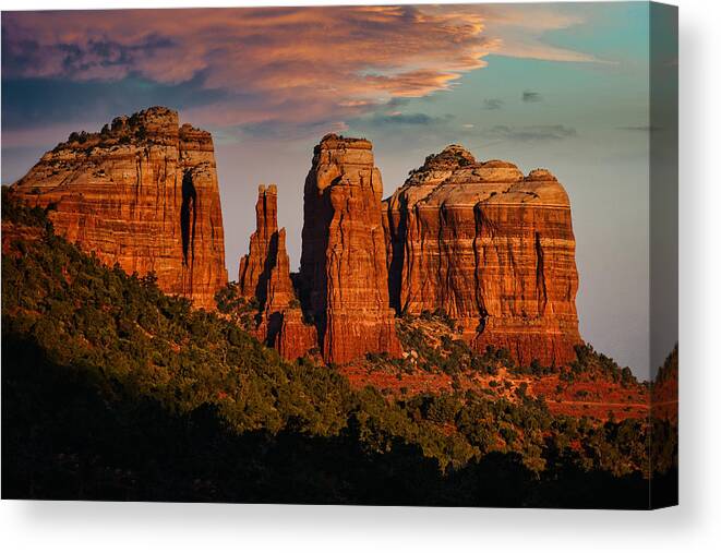 Sedona Canvas Print featuring the photograph Cathedral Rock Sunrise - Sedona - Arizona by Stuart Litoff