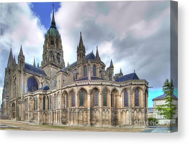 France Canvas Print featuring the photograph Cathedrale Notre Dame de Bayeux - France by Paolo Signorini