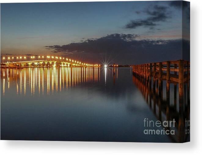 Causeway Canvas Print featuring the photograph Causeway and Pier by Tom Claud