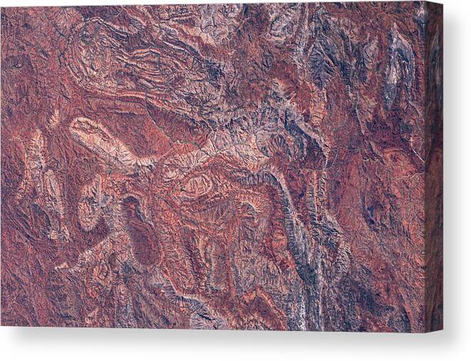 Satellite Image Canvas Print featuring the digital art Central Highland Madagascar by Christian Pauschert