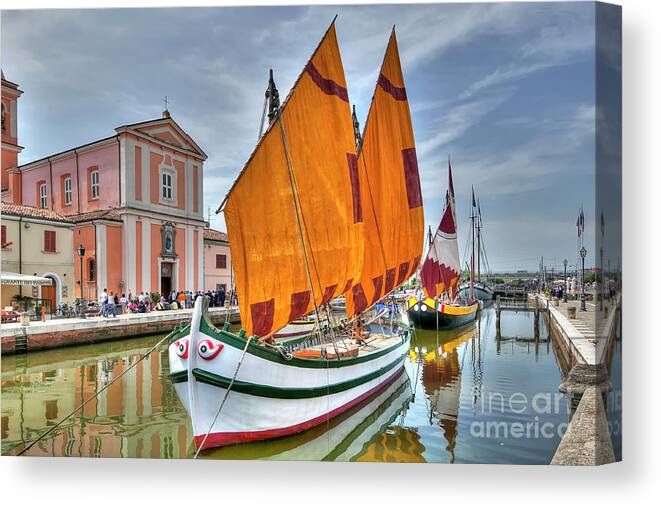 Sail Canvas Print featuring the photograph Cesenatico Harbour - Italy by Paolo Signorini