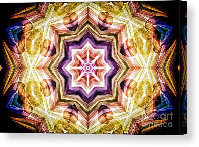 Mandala Canvas Print featuring the photograph Chalky Hearts and Stars Mandala by Onedayoneimage Photography