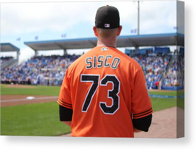American League Baseball Canvas Print featuring the photograph Chance Sisco by Justin K. Aller