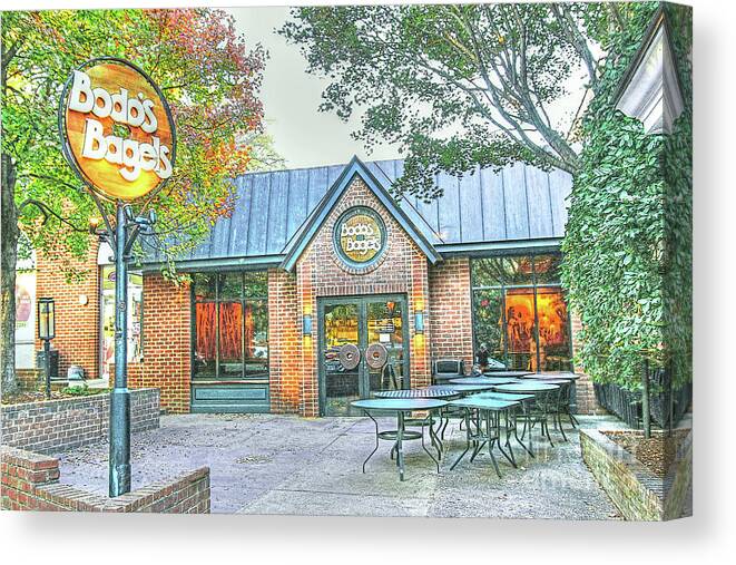 Vmi Canvas Print featuring the photograph Charlottesville VA - Bodo's Bagels - UVA - The Corner - University Of Virginia by Dave Lynch