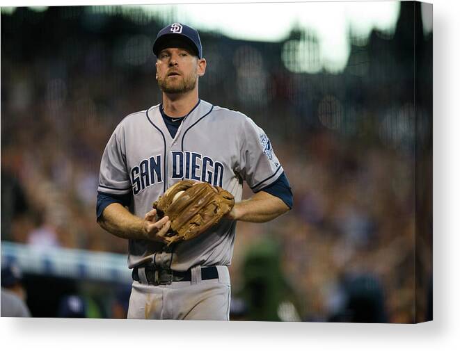 Foul Canvas Print featuring the photograph Chase Headley by Dustin Bradford