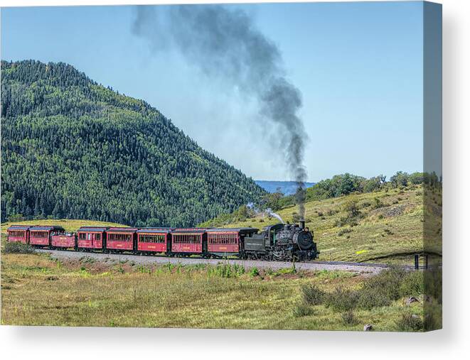 Chama Canvas Print featuring the photograph Chasing the Cumbres and Toltec by Debra Martz