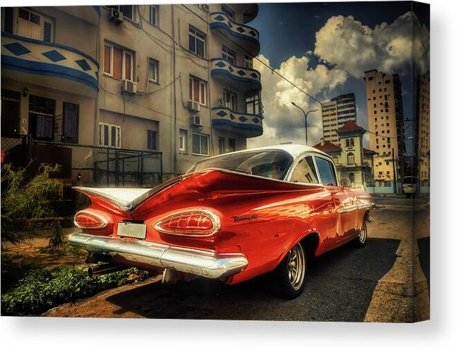 Chevy Canvas Print featuring the photograph Chevrolet Biscayne by Micah Offman