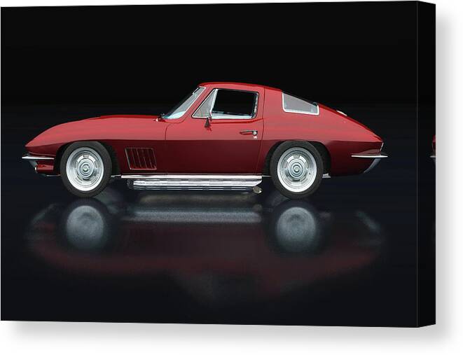 1967 Canvas Print featuring the photograph Chevrolet Corvette Stingray 1967 Lateral View by Jan Keteleer
