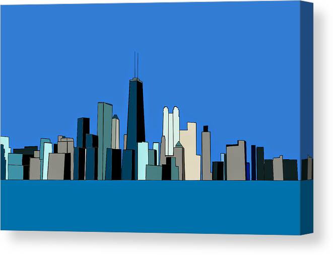 Chicago Canvas Print featuring the digital art Chicago by John Mckenzie