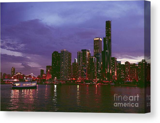 Joshua Mimbs Canvas Print featuring the photograph Chicago Night by FineArtRoyal Joshua Mimbs