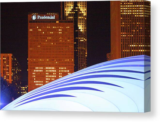 Architecture Canvas Print featuring the photograph Chicago Skyline Blue Orb Art by Patrick Malon