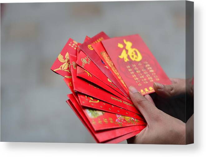 Chinese Culture Canvas Print featuring the photograph Chinese new year ritual by Copyright by Ata Mohammad Adnan
