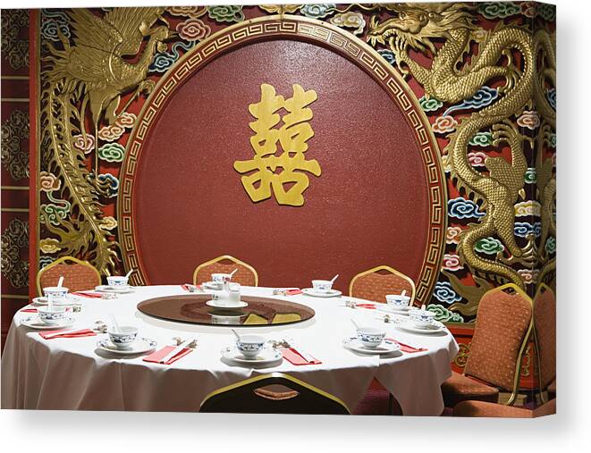 Chinese Culture Canvas Print featuring the photograph Chinese restaurant by Image Source