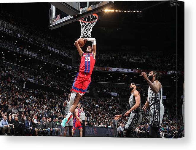 Nba Pro Basketball Canvas Print featuring the photograph Christian Wood by Nathaniel S. Butler