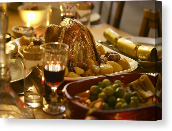Alcohol Canvas Print featuring the photograph Christmas Food by 10'000 Hours