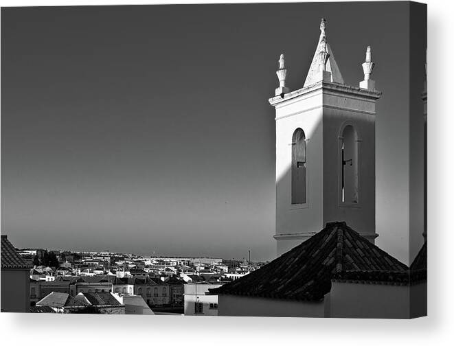 Travel Photography Canvas Print featuring the photograph Church bell tower and city by Angelo DeVal