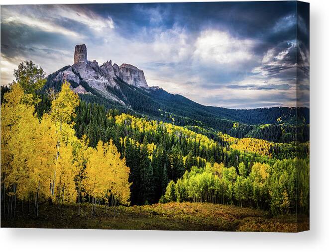 Colorado Mountains Canvas Print featuring the photograph Cimarron Mountains in Fall by James Udall