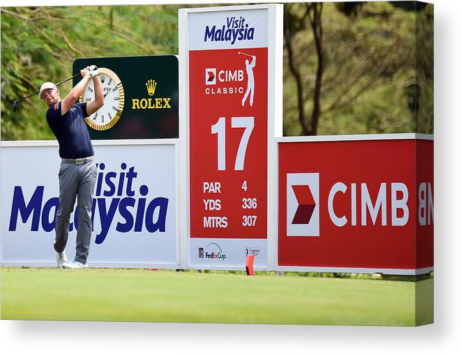 People Canvas Print featuring the photograph CIMB Classic - Round Four by Stanley Chou
