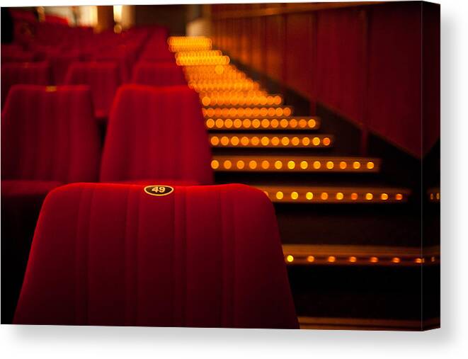 Empty Canvas Print featuring the photograph Cinema theater seat by Ludvig Omholt