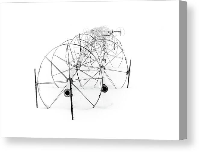 Lassen Canvas Print featuring the photograph Circles and Spokes in Snow by Mike Lee