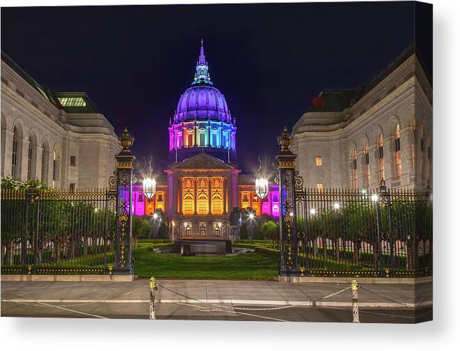Government Building Canvas Print featuring the photograph City Hall Colors by Jonathan Nguyen