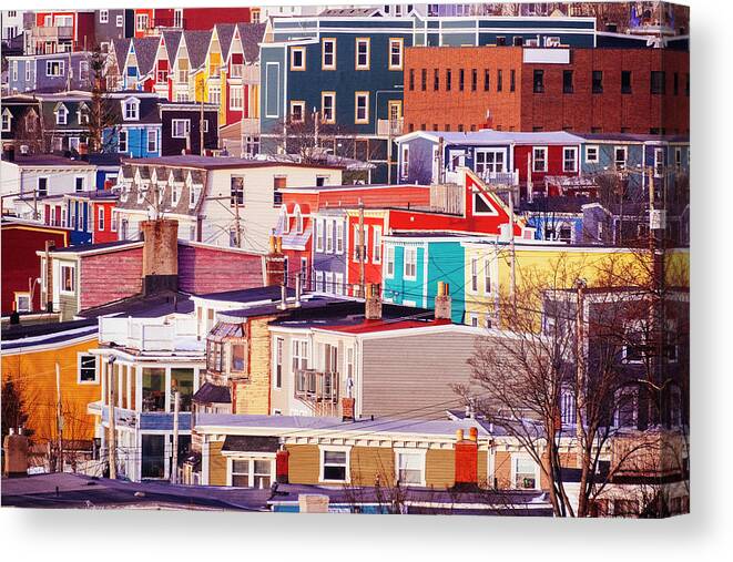 St John's Canvas Print featuring the photograph City of Shape and Colour by Laura Tucker