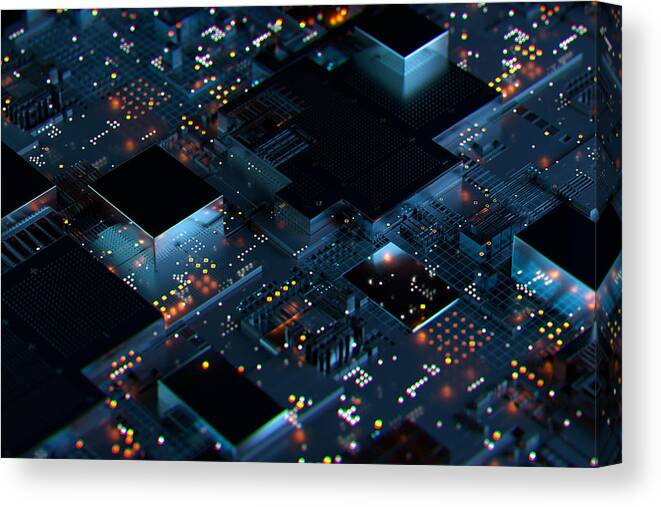 Internet Canvas Print featuring the photograph Cityscape data by Andriy Onufriyenko