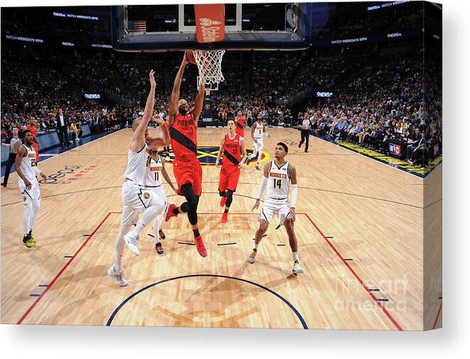 Playoffs Canvas Print featuring the photograph C.j. Mccollum by Bart Young