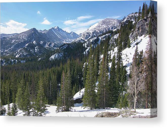 Longs Canvas Print featuring the photograph Classic Longs Glacier Gorge Winter by Aaron Spong