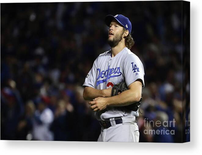 Three Quarter Length Canvas Print featuring the photograph Clayton Kershaw and Anthony Rizzo by Jonathan Daniel