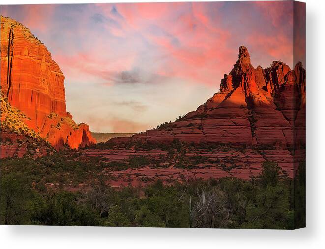  Canvas Print featuring the photograph Climbing Bell Rock by Al Judge