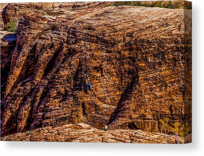  Canvas Print featuring the photograph Climbing Dudes by Rodney Lee Williams