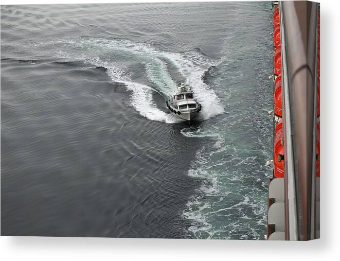 Alaska Canvas Print featuring the photograph Closing In Boat by Ed Williams