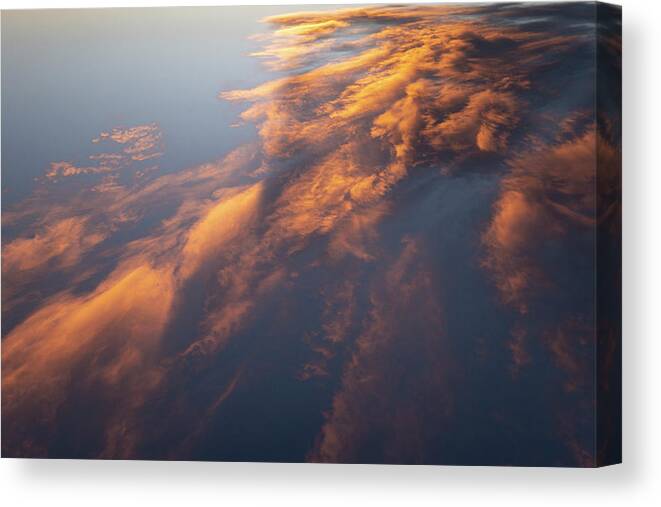 Sky Canvas Print featuring the photograph Clouds At Sunset by Karen Rispin
