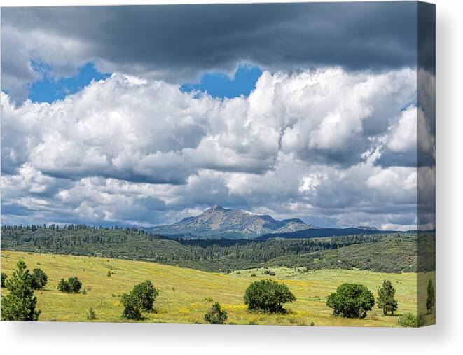 Chama Canvas Print featuring the photograph Clouds Build Over Landscape of Chama New Mexico by Debra Martz