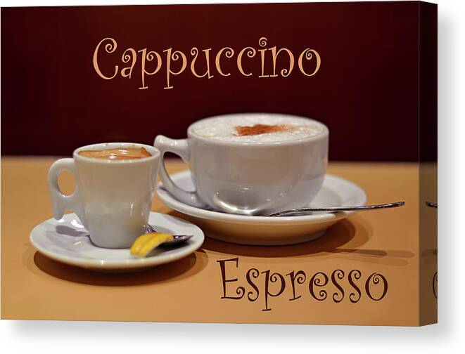 Food Canvas Print featuring the photograph Coffee For Two by Laura Fasulo