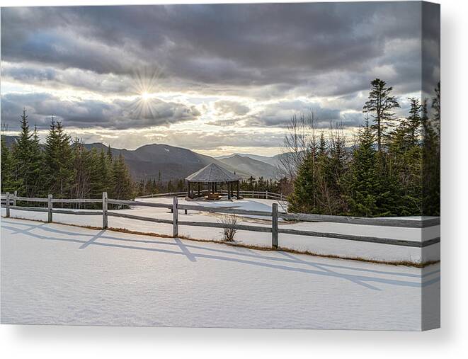 Sunset Canvas Print featuring the photograph Cold Day on the Kancamagus by William Dickman